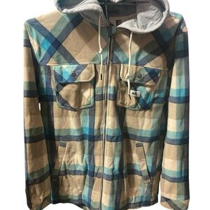 Quiksilver Gray and Teal Hooded Jacket